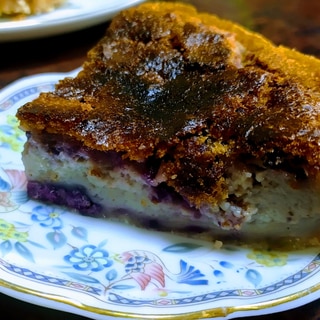 紫芋でプリンケーキ